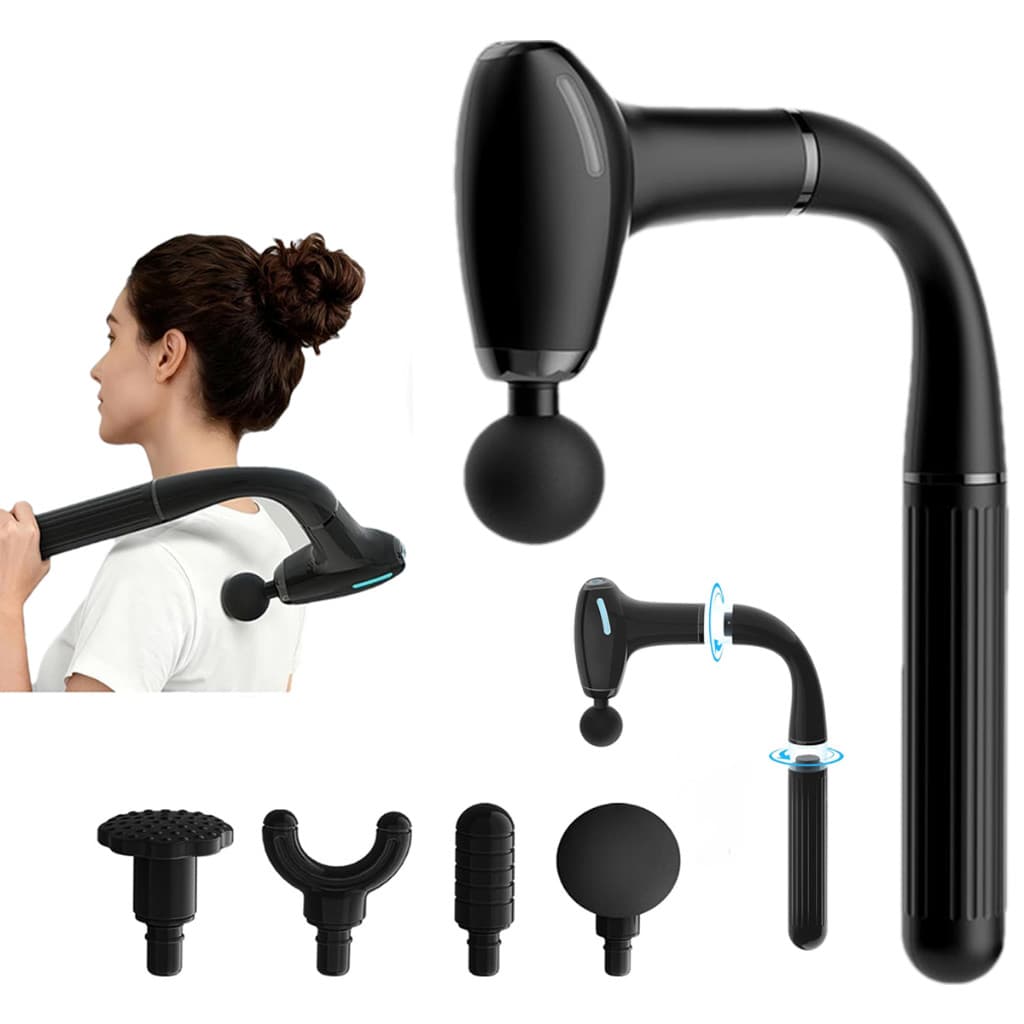 Massageador Pistola Elétrica Profissional, Muscular Portátil Aparelho Fisioterapia Corporal, Destacável,4 Velocidades