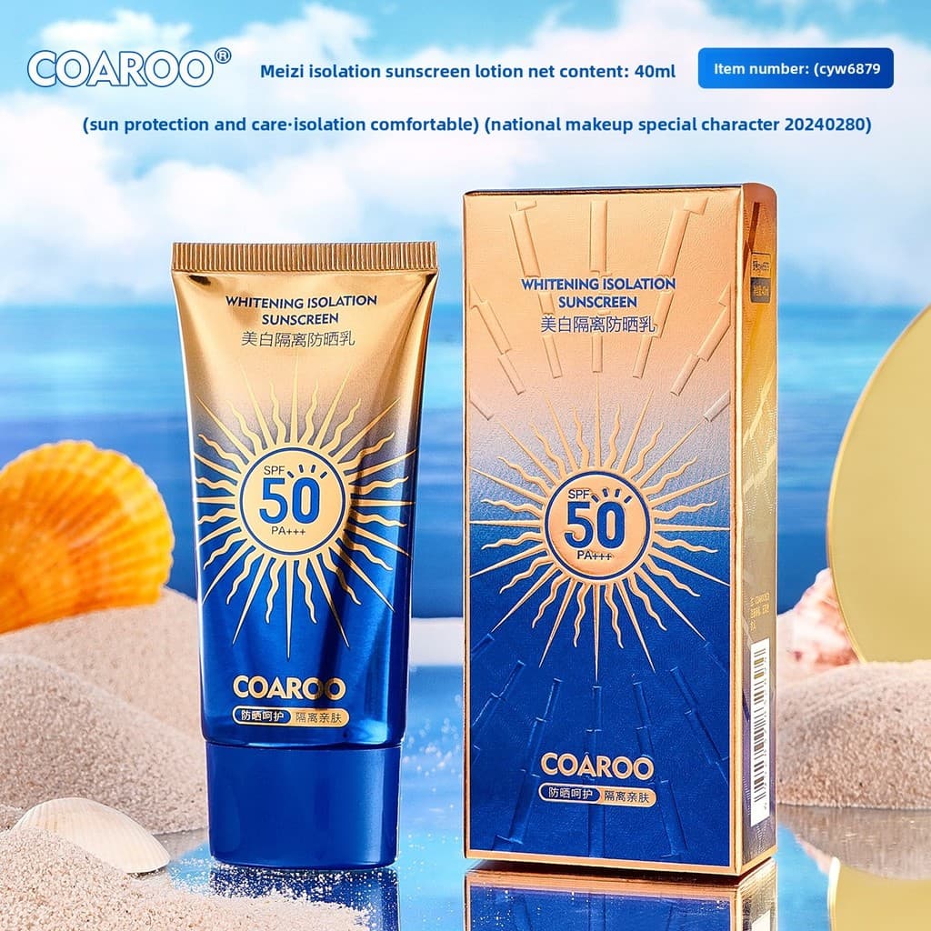 Loção protetora solar de isolamento clareador 50 +++ Creme de isolamento Protetor solar físico Facial ultravioleta Prote