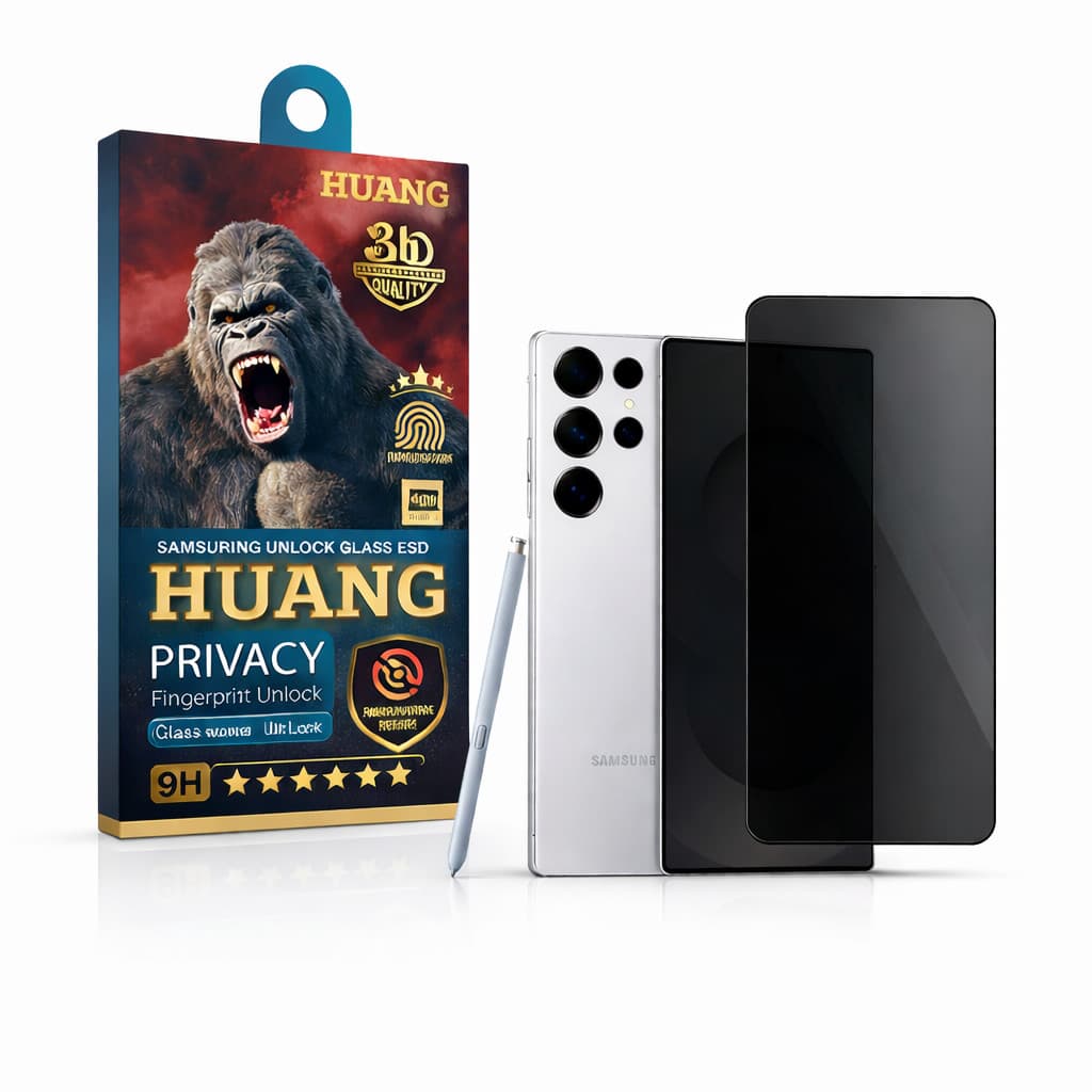 Película Privacidade 3D Sem Furo Suporta Biometria Samsung S26 S25 S25 Plus Ultra S24 S23 S22
