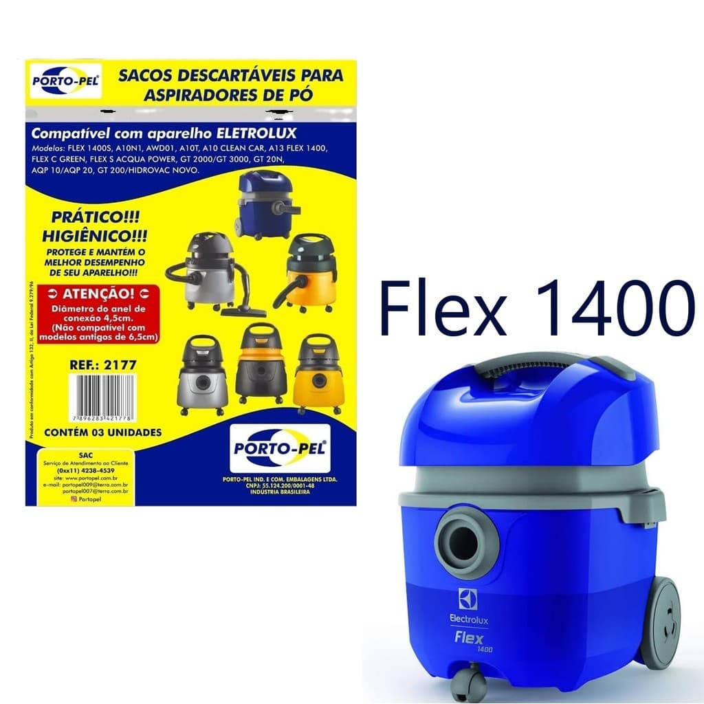 Kit 6 Sacos Aspirador de Pó Electrolux - Flex 1400 (2177)