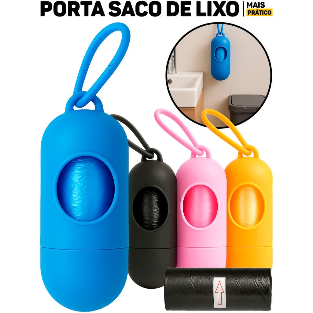 Porta Saco De Lixo Compacto Em Plástico PP P/ Cozinha Banheiro Lavanderia Organização	