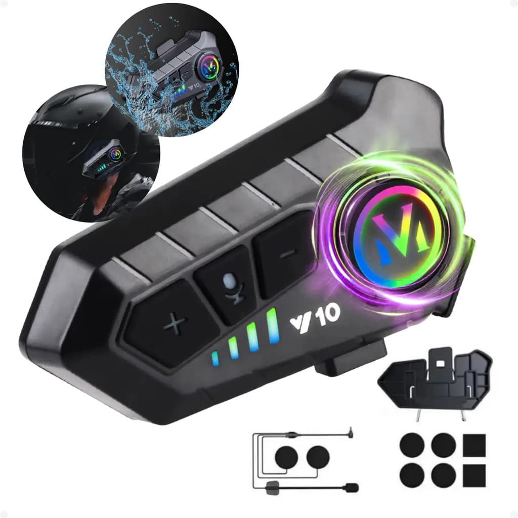 Fone de Ouvido de Capacete Moto Bluetrooth Controle De Voz intercomunicador