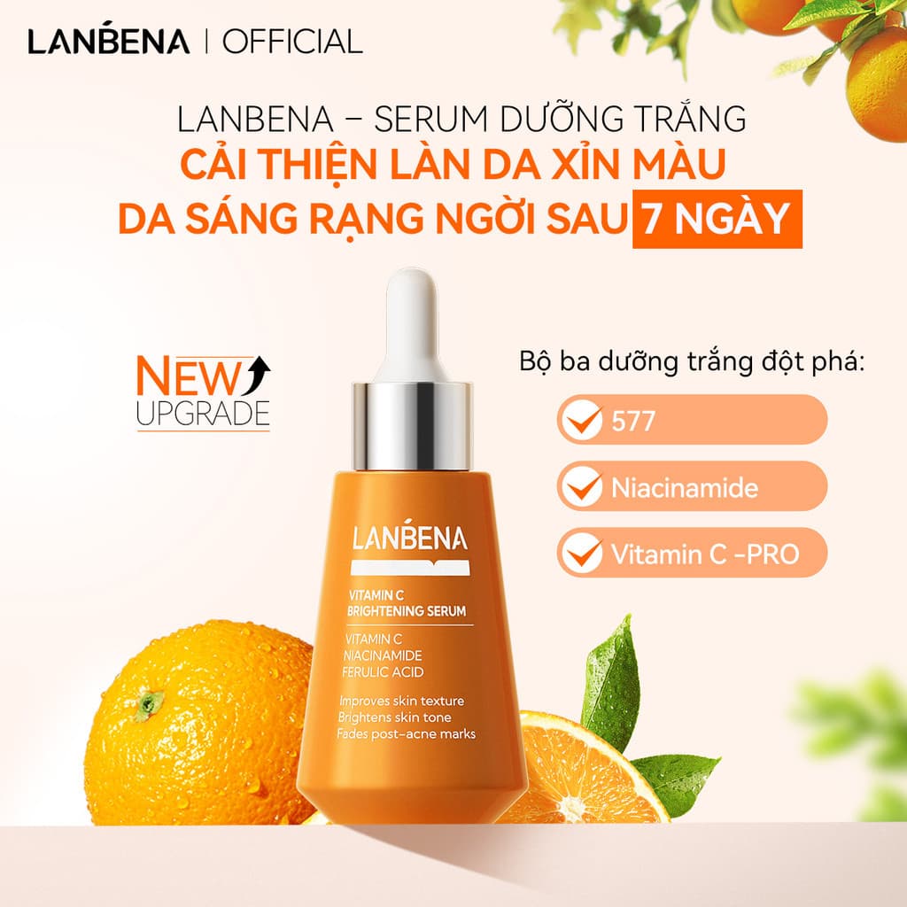 LANBENA Essência Clareadora (15ml) - de Vitamina C Clareador combinado com Essência de Cuidados com a Pele