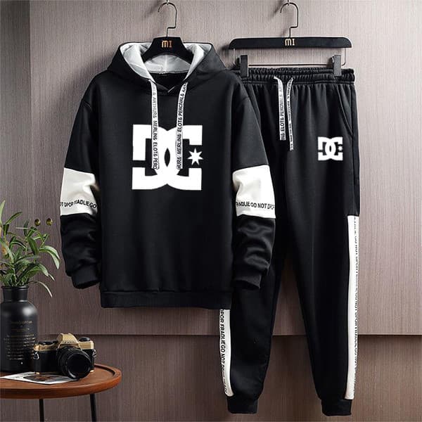 Conjunto De Moletom Com Capuz Masculino Suéter Baju Hodie Set Hoddie Anime Preto E Jogger Hod