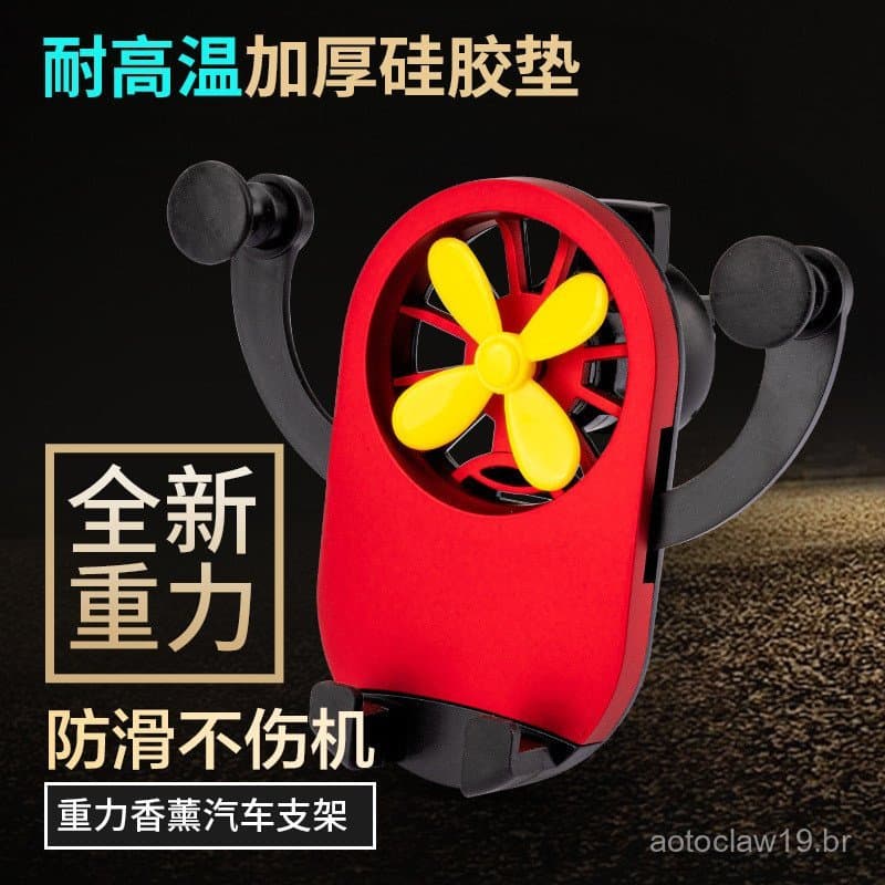 Novo suporte de celular para painel de carro, ventilador pequeno para saída de ar do carro, suporte de gravidade para ar