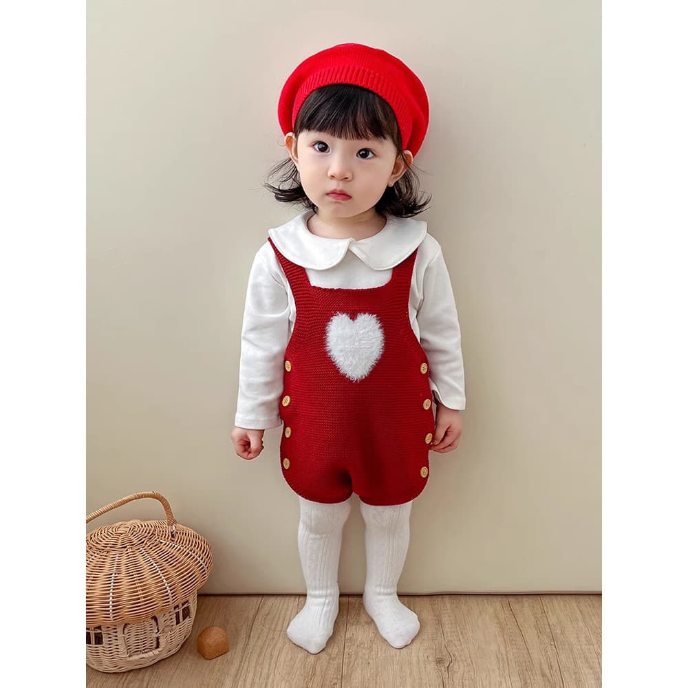2026 versão coreana roupas de bebê roupas de primavera bebê menina camisola de malha macacão amor coração roupas de bebê