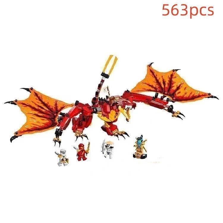 563 peças de blocos de montar Dragão de Fogo compatíveis com 71753 Lego Ninjago, brinquedos educativos para crianças NS2