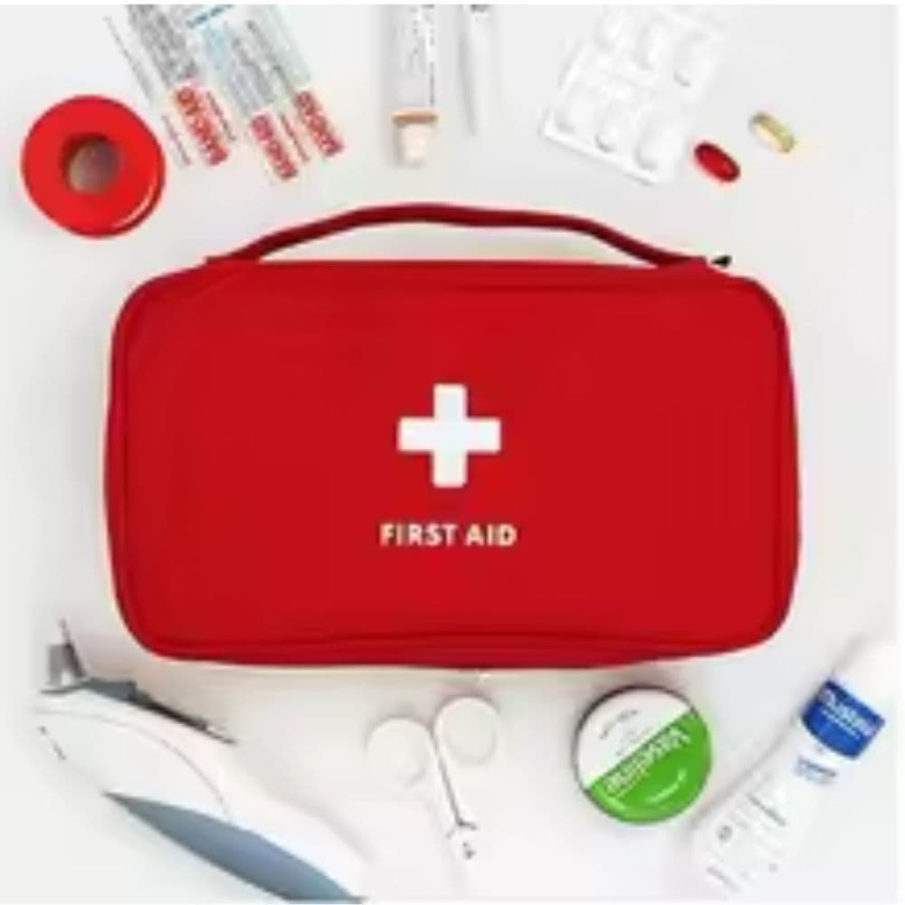 Necessaire Emergência Primeiros Socorros First Aid Kit Grande Vermelho