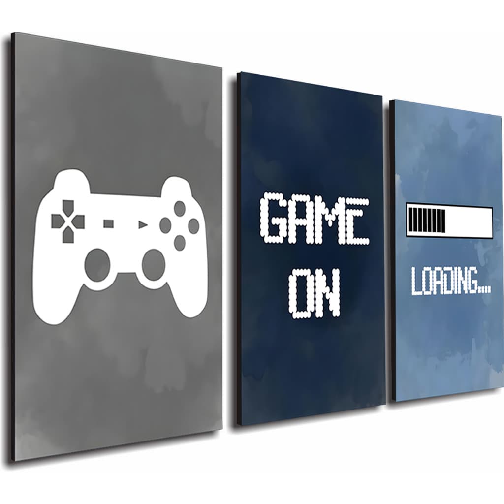 Quadros Decorativos Video Game Controle Game-On Loading Setup Nerd Geek Sala Quarto Casa