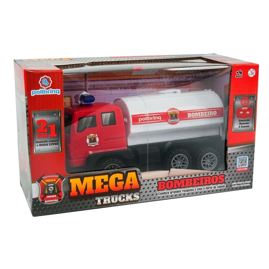 Carrinho Controle Remoto Bombeiro Tanque Polibrinq