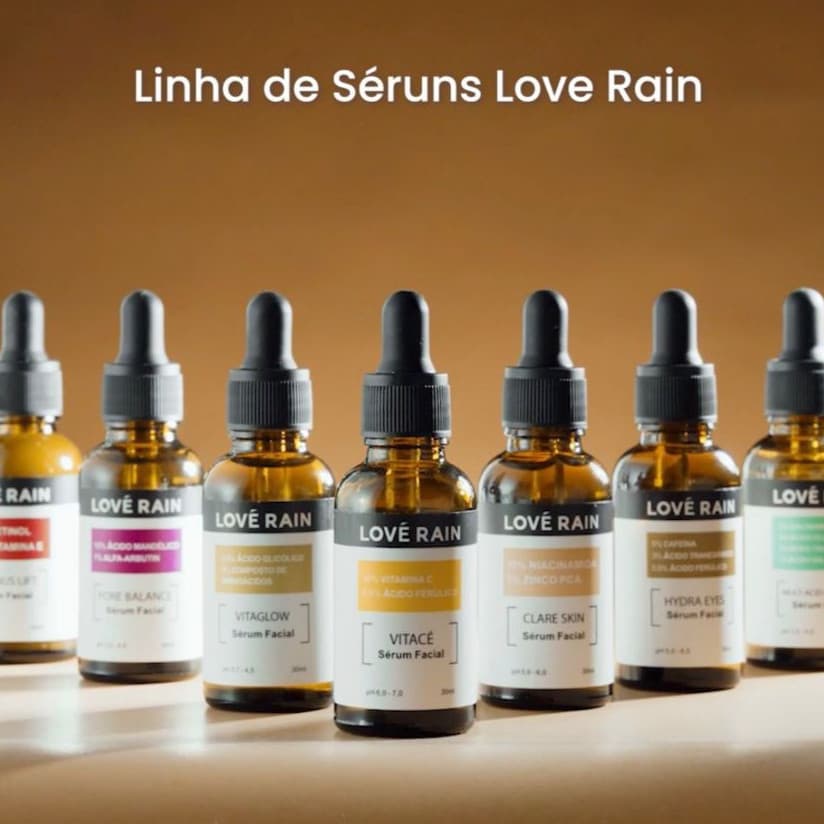 Sérum Facial Clareador Vitamina C Hidratação Olhos Diminuição de Poros Lifting - Lové Rain Cosméticos