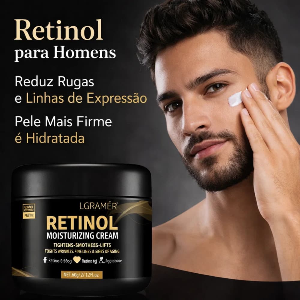 Creme Facial Masculino Retinol Anti Rugas Idade Hidratante