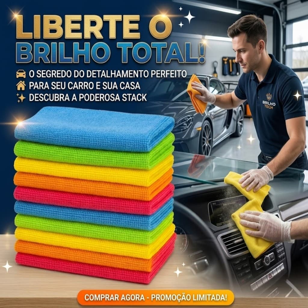 Kit 10 Panos De Microfibra Flanela 30x30 Alta Absorção Limpeza Carro Casa Vidros Profissional