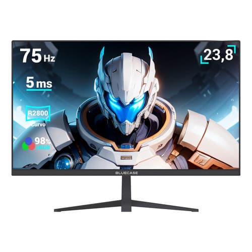 Monitor Gamer 23.8  Curvo R2800 75hz Full Hd Bluecase Preto Preto 127/220v 