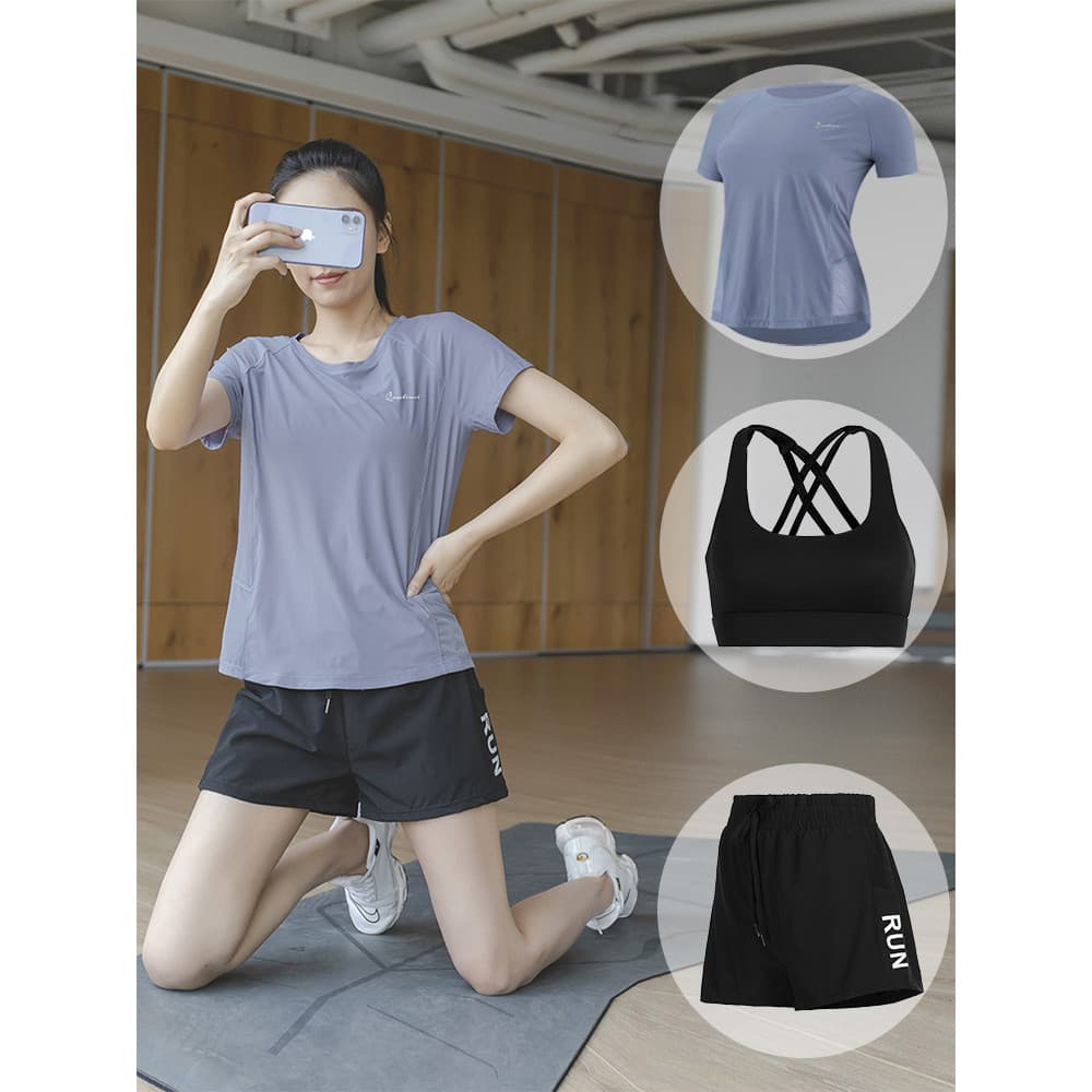 Roupas de Yoga terno feminino verão roupas de secagem rápida profissional de alta aparência correndo esportes Fitness to