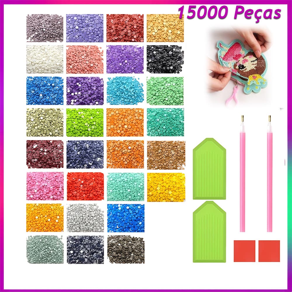15.000 peças de pintura de arte de diamante redondas 5D pintura de arte de diamante