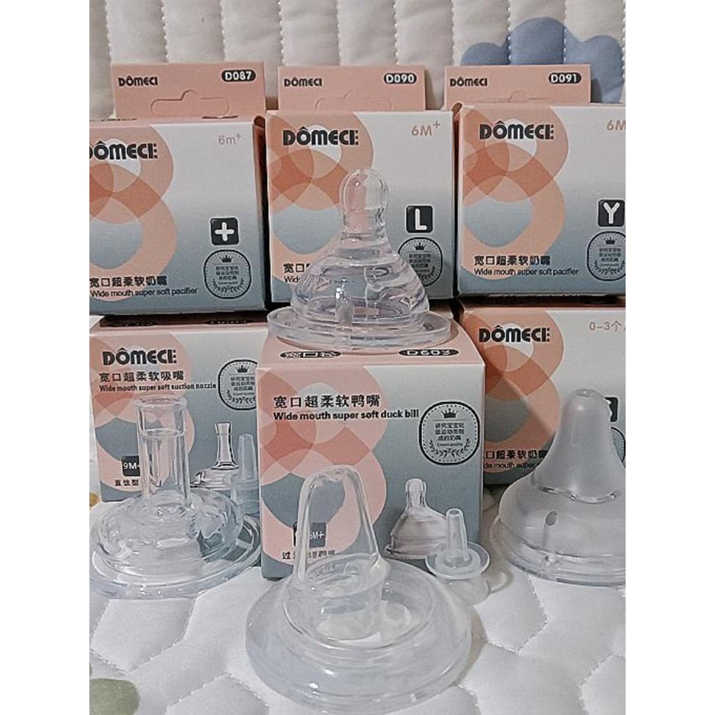 Domesy bebê chupeta de calibre largo macio bebê Silicone leite materno sensação Real chupeta SMLY tipo beber direto tipo
