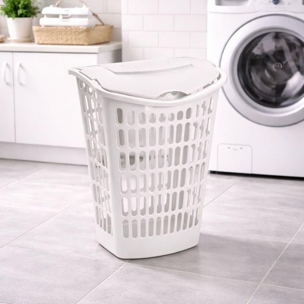 Cesto Telado Retangular 40L Organizador Multiuso Ventilado Lavanderia Roupa Brinquedos Banheiro Resistente Prático