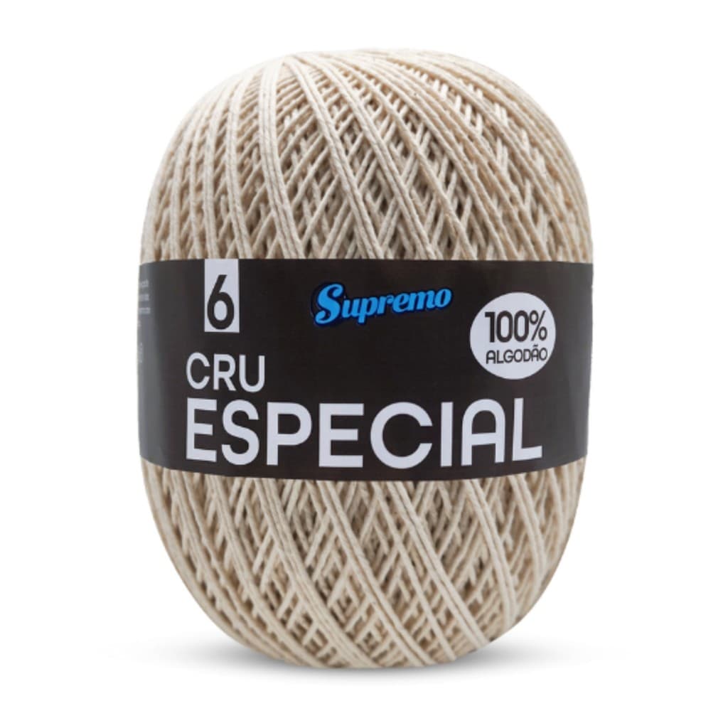 BARBANTE SUPREMO CRU ESPECIAL 100% ALGODAO N6 CORDÃO FIO PARA CROCHE 700G 795M