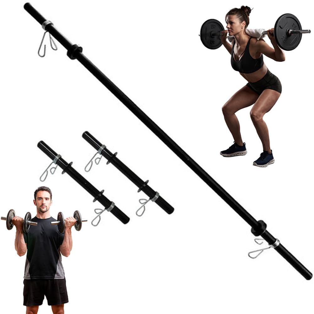 Kit Barra Oca 1,80 Agachamento Supino + Par Halter 40cm Oca Com Presilhas Treino Academia