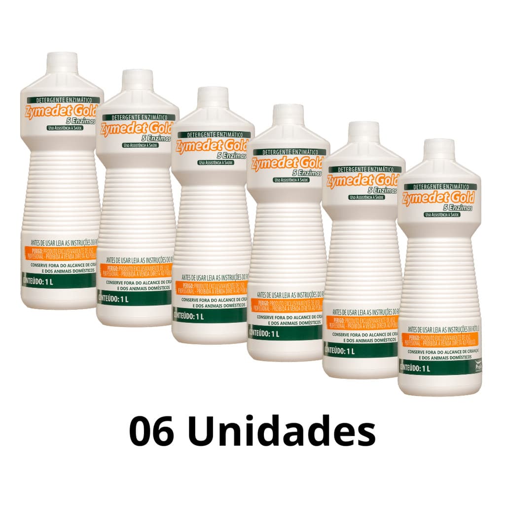 Kit 06 Zymedet Gold 5E Prolink Detergente Enzimático 5 Enzimas