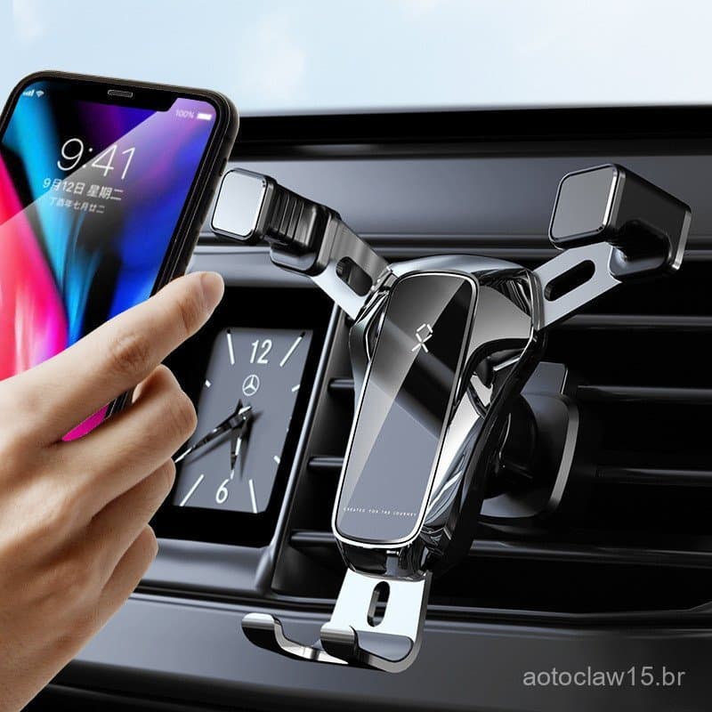 Novo suporte de celular para carro com fixação por gravidade, para tela horizontal e vertical, suporte para celular com 