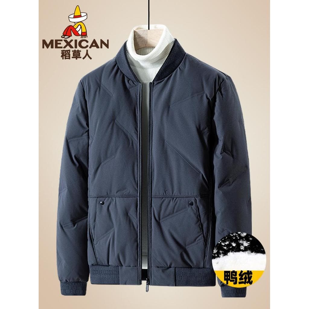 Espantalho 2025 novo Casual inverno masculino leve jaqueta masculina curta de meia-idade pai jaqueta de inverno