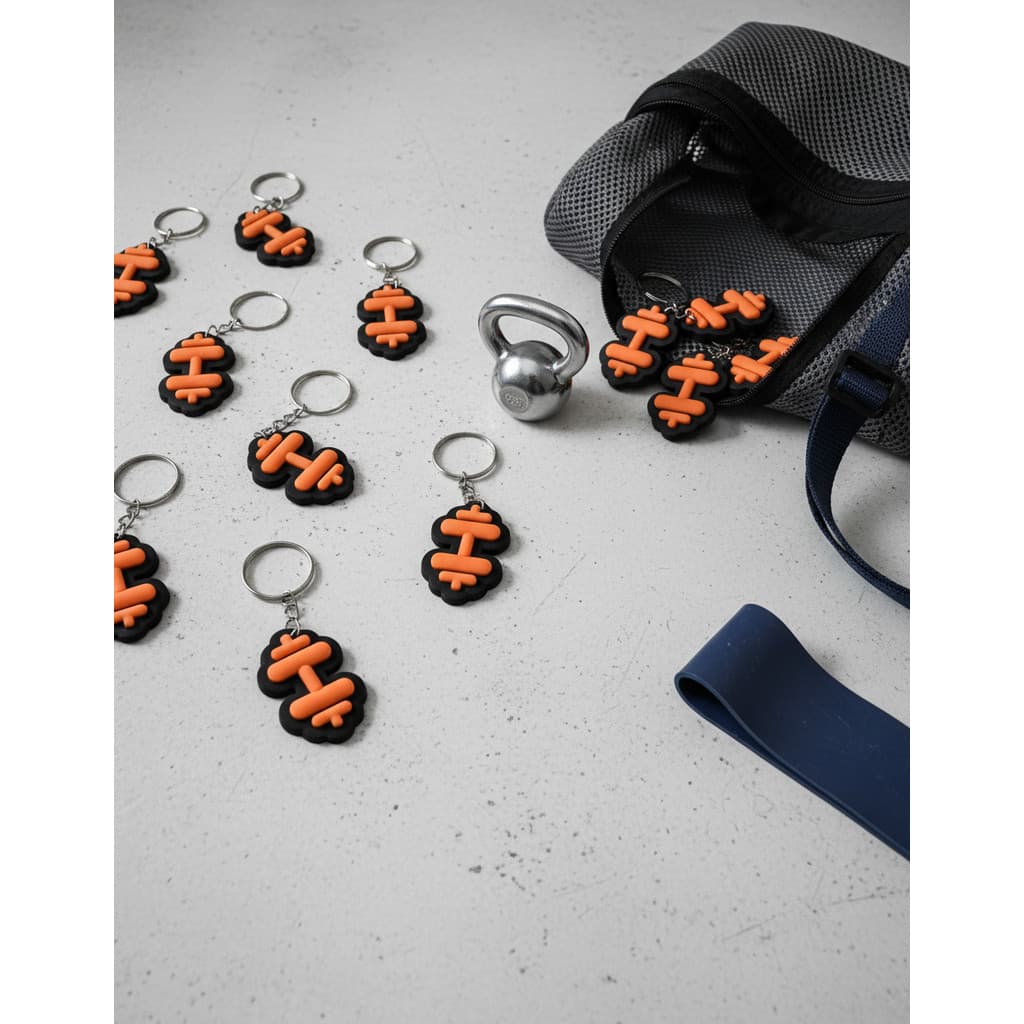 Lembrancinha Fitns Chaveiro Halteres Laranja Para Academia