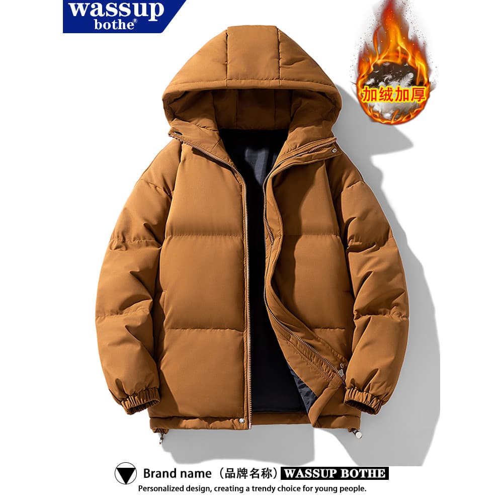 WASSUP Inverno Casual Jaqueta Acolchoada Masculina Jaqueta de Pão Quente Engrossada Jaqueta Acolchoada Top Jaqueta Acolc