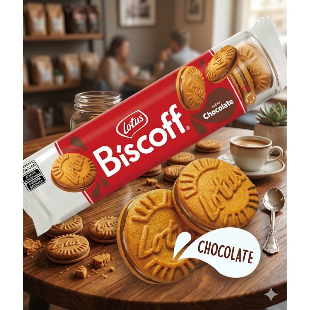 Biscoito Lotus Biscoff Chocolate Recheado Importado 110g