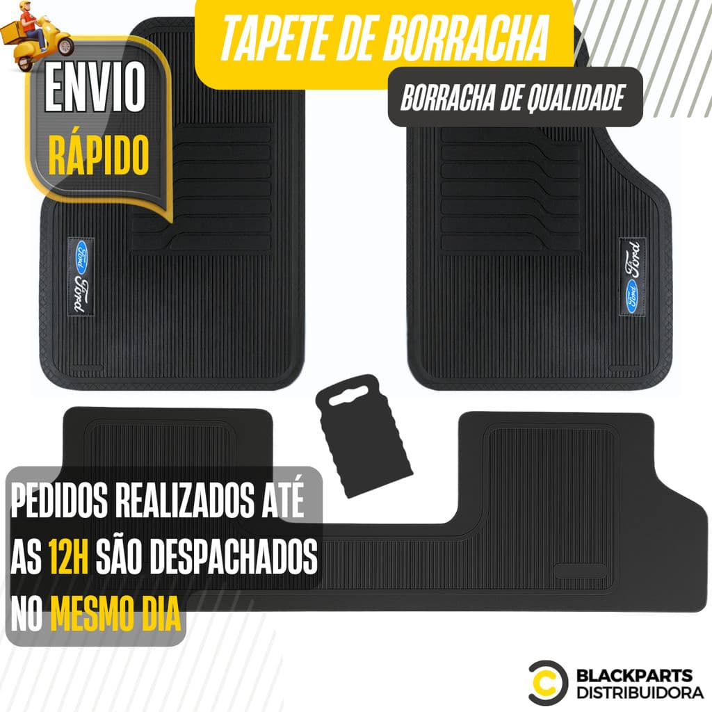 Kit Tapete Automotivo de Borracha Personalizados Ford 5 Pçs