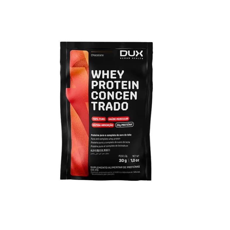 Sachê Whey Protein Concentrado Chocolate 30g Dux Nutrition