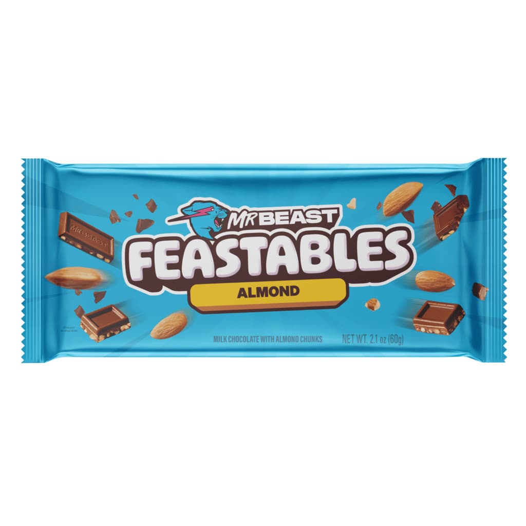 Barra de chocolate MrBeast Feastables 60g - Almond Importado Original Pronta Entrega