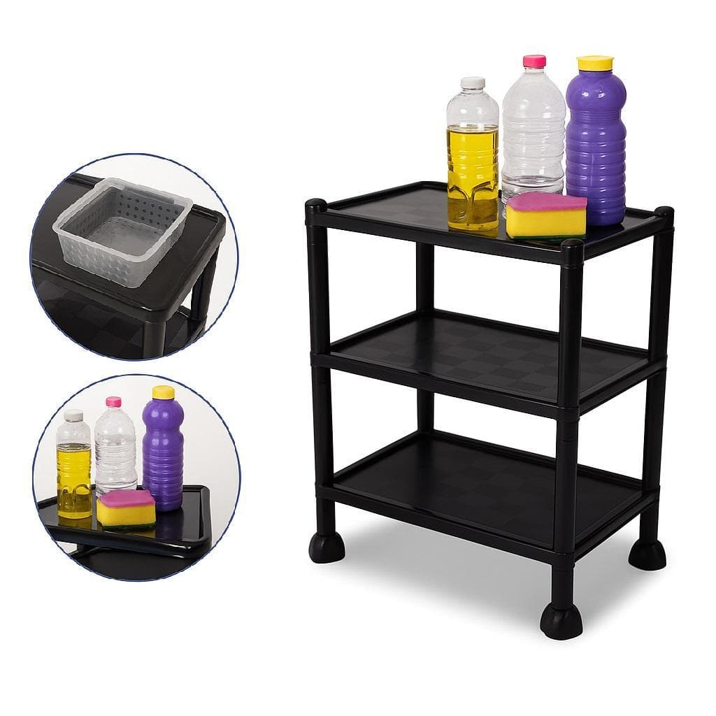 ORGANIZADOR MODULAR ESTANTE 3 PRATELEIRAS MULTIUSO COZINHA LAVANDERIA BANHEIRO RACK PORTA OBJETOS