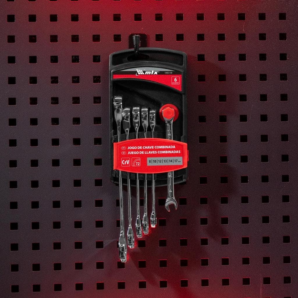 Jogo Chaves Combinadas Catraca Aço CRV 6 Peças MTX