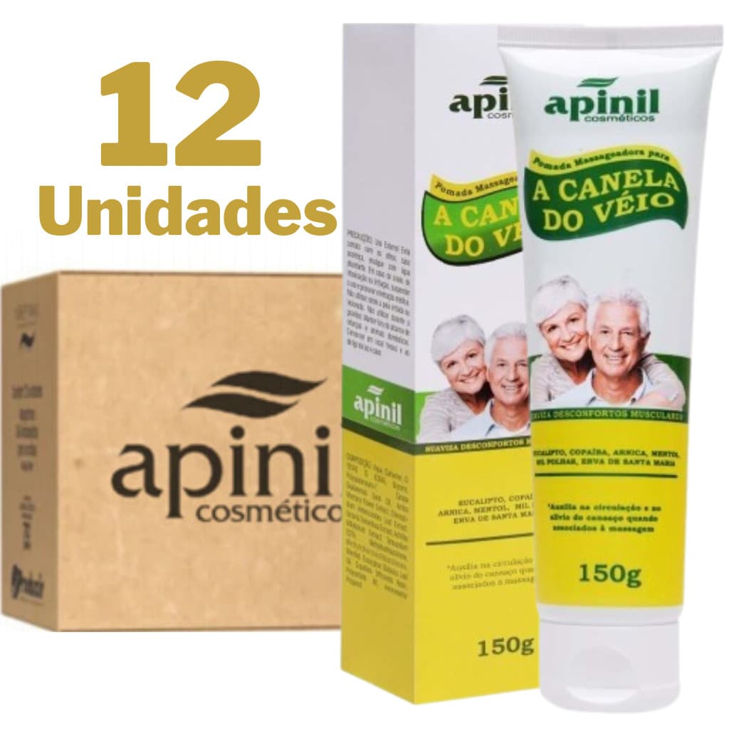 Kit 12 Canela de Velho Pomada Massageadora 150g