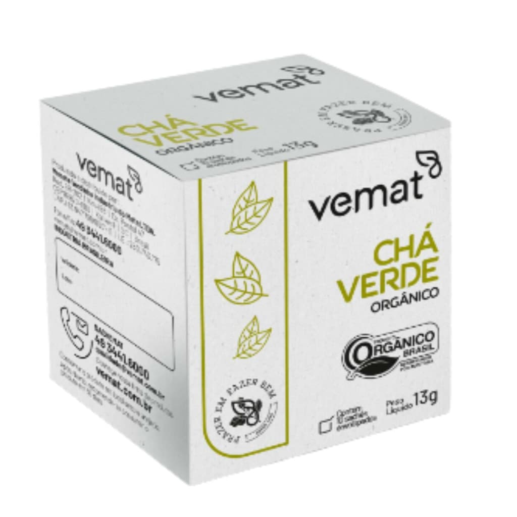 Chá Verde | Orgânico | 10 Sachês 10g | Vemat
