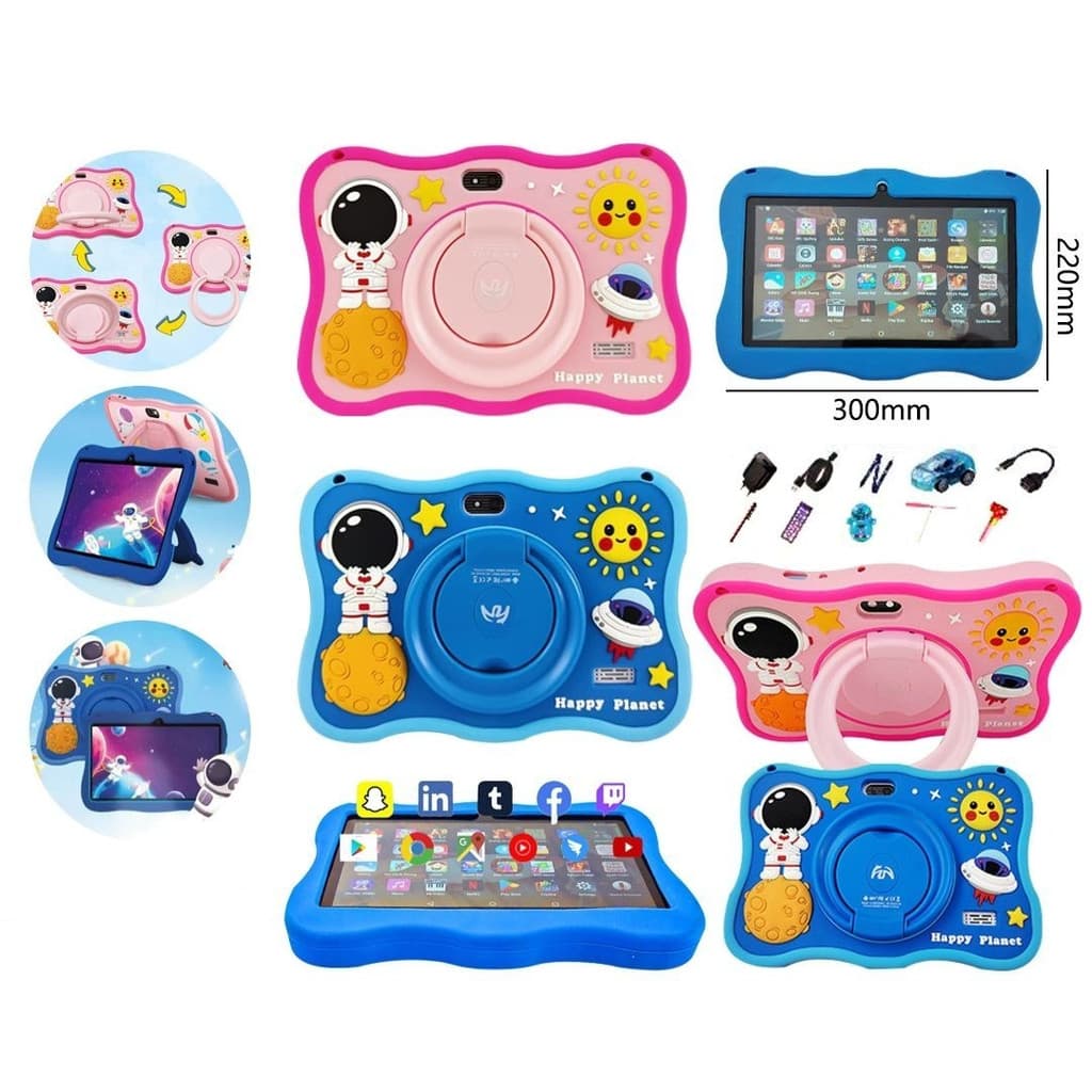 Tablet Infantil 7'' WiFi 128GB ou 256GB Android 8GB RAM Câmera Dupla Educativo DKL