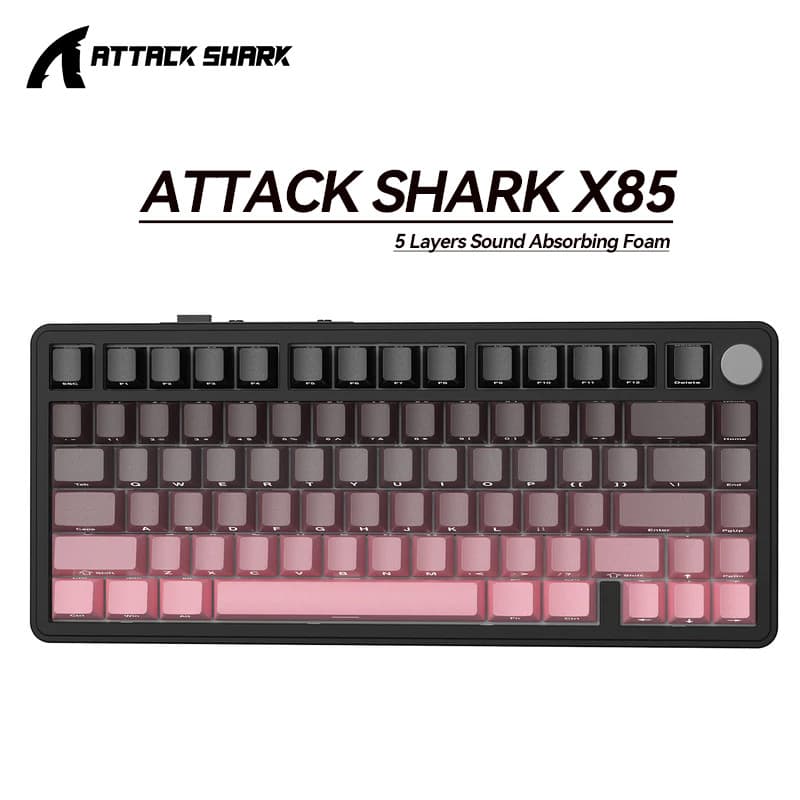 Teclado Mecânico Bluetooth Attack Shark X85 RGB , Botões De Metal , Trimodo 2.4G , Troca Quente De Teclas Completas , Wi