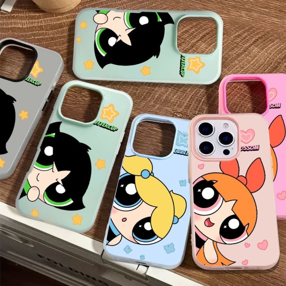 2 Em 1 Capa Capinha Para iPhone 13 17 Pro Max 16 15 14 11 12 XS XR Plus Air SE Garotas Poderosas de Capas para Celular