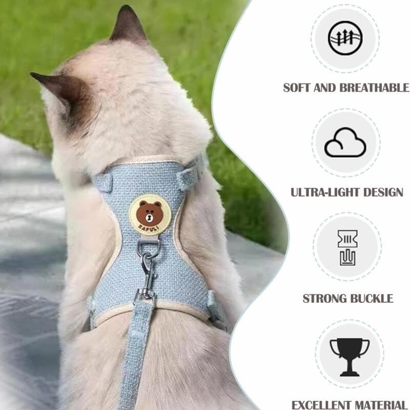 Conjunto de coleira e guia para coelhos, colete macio acolchoado para cães, transportador para cachorrinhos, coleira par