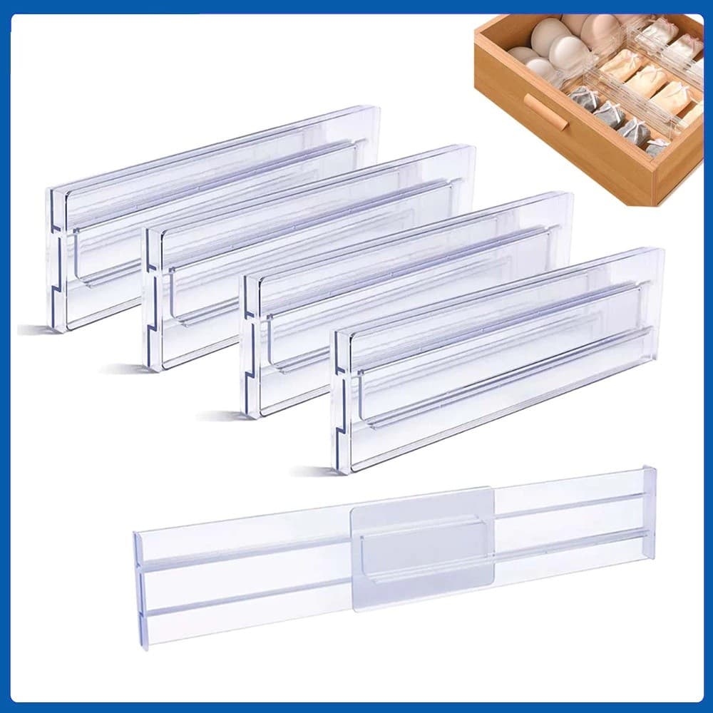 Organizador de Gaveta Ajustável Divisória Extensível 4pcs 27,5-52cm Cozinha Armário Multiuso