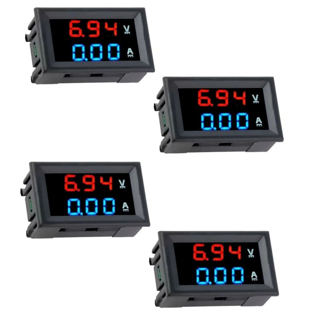KIT 4 VOLTÍMETRO AMPERÍMETRO DIGITAL DC 0-100V 0-10A