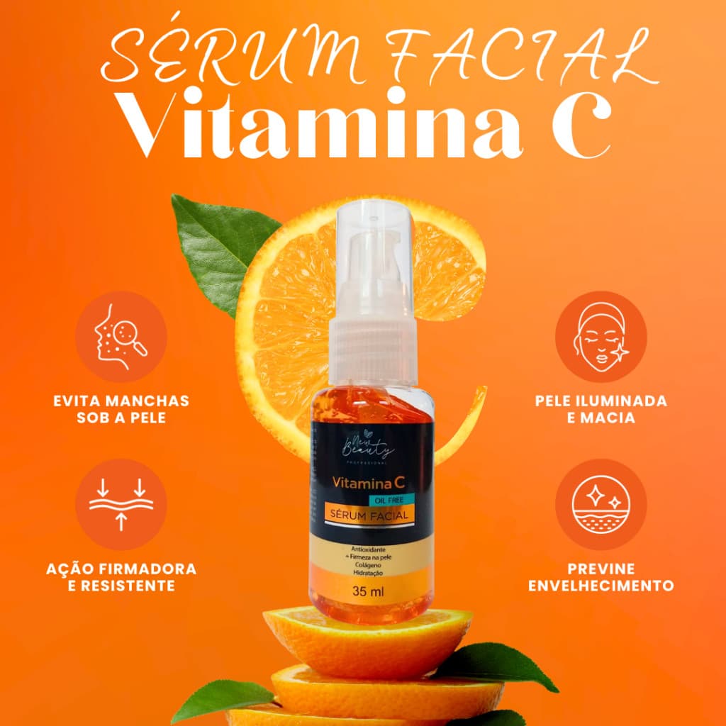 Sérum Facial Vitamina C 35ML ANTIOXIDANTE E FIRMEZA NA PELE - NEW BEAUTY