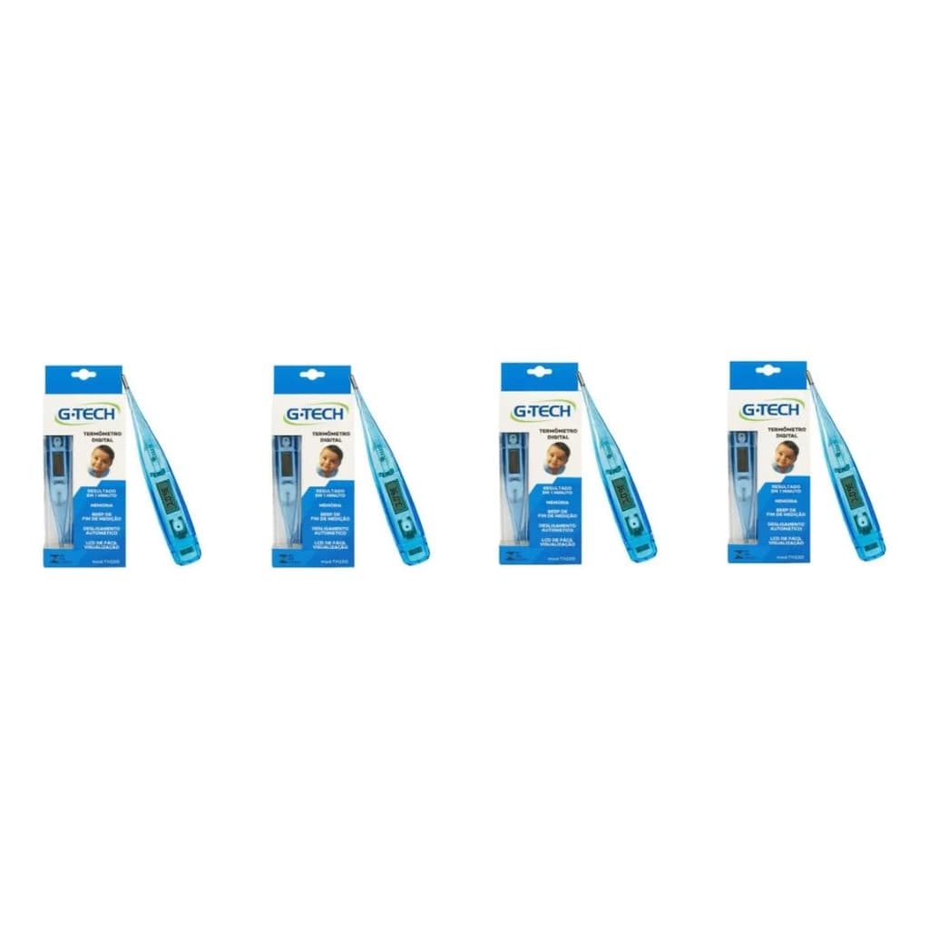 Kit 4 Termometros G-tech Axilar Digital Azul
