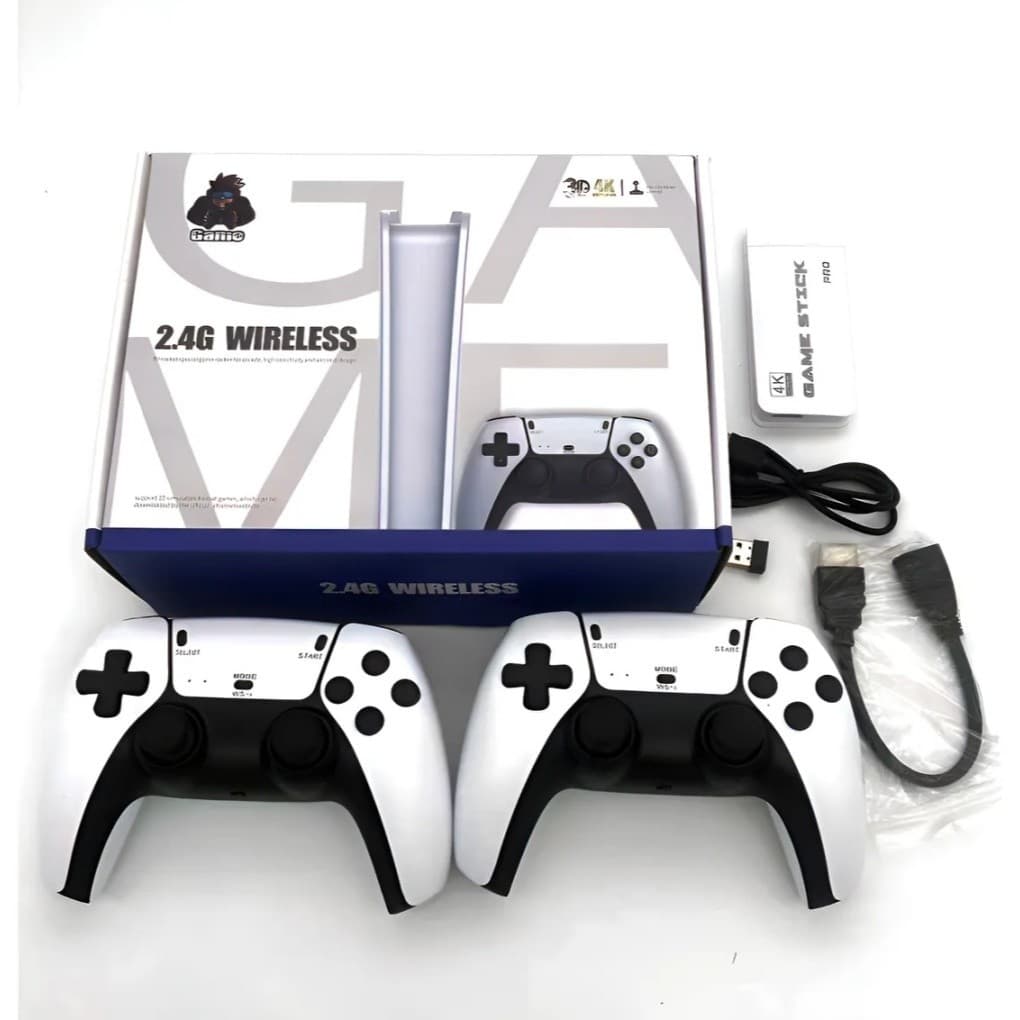 Video Game Stick Retrô M15 PRO 4K 64GB 2 Controles Sem Fio