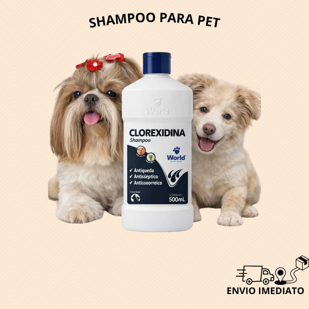 Shampoo Clorexidina para Pet 500ml - Antisséptico e antisseborreico