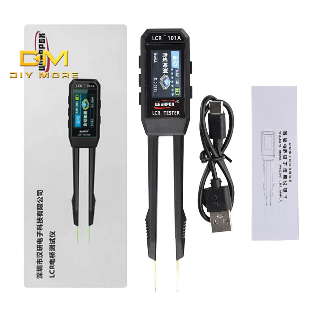 Ponte De Pinça Digital DIYMROE LCR : Testador De Componente De Resistor , Indutor E Capacitor/Multímetro De Clipe SMD