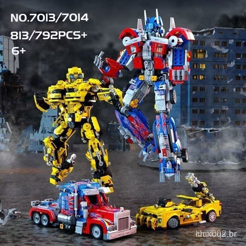 1.000 peças de blocos de montar Lego, robô transformador, Mecha Optimus Prime Bumblebee, brinquedos educativos DIY para 