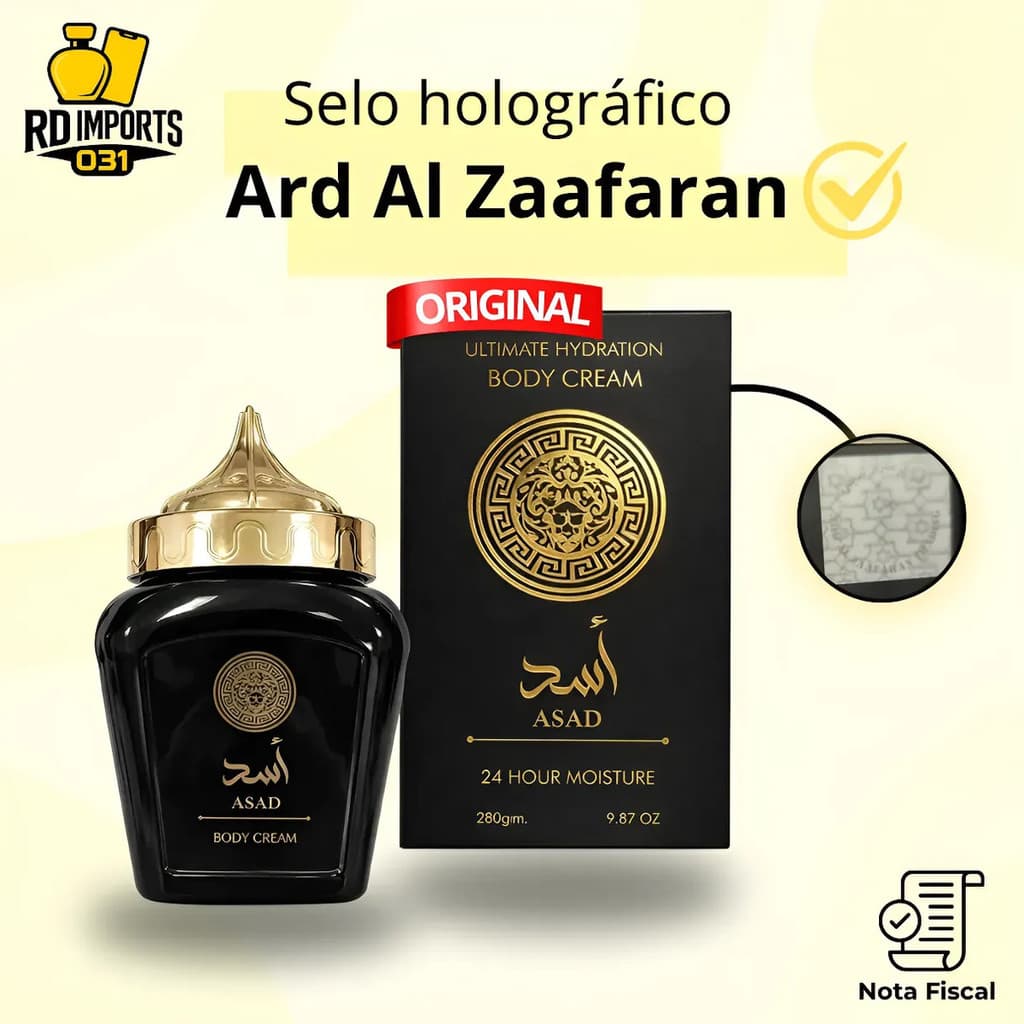 Body Cream Asad Creme Hidratante Ard Lançamento Lattafa 280g Masculino Original importado